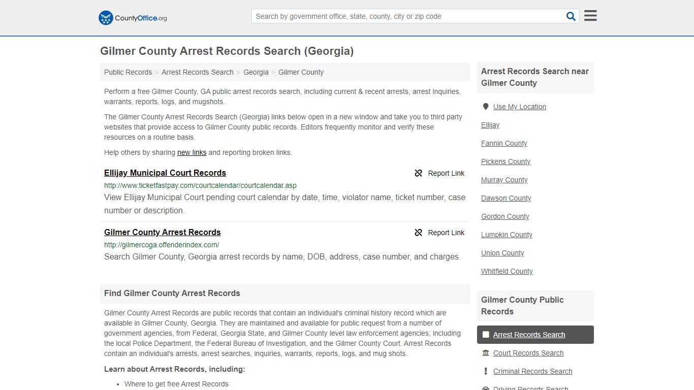 Arrest Records Search - Gilmer County, GA (Arrests & Mugshots)